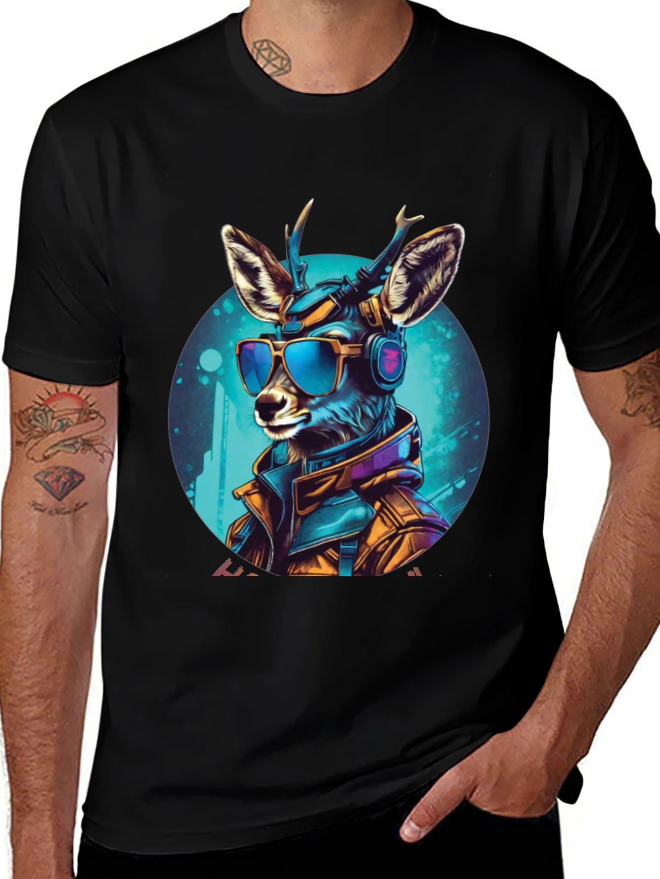 Cyberpunk Deer Graphic Tee