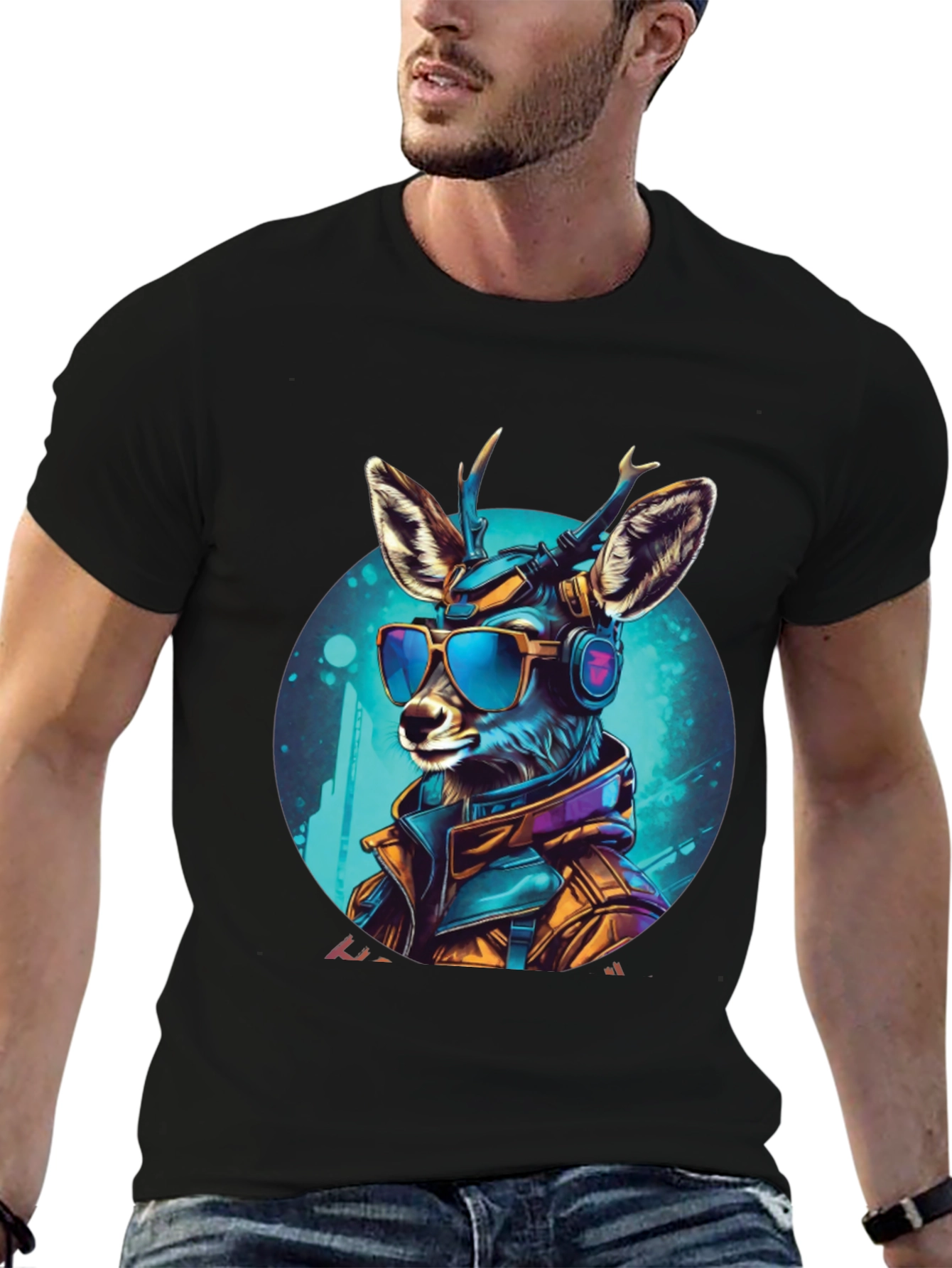 Cyberpunk Deer Graphic Tee
