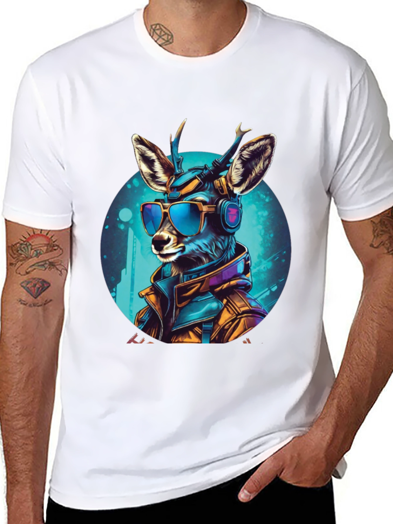 Cyberpunk Deer Graphic Tee